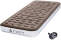 Etekcity Air Mattress Upgraded Twin Size Camping Air Bed Blow Up Bed Inflatable Mattress Raised Airbed with Rechargeable Pump for Guest Camping Hiking Height 9" Storage Bag Brown