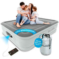 Huddle Luxury Air Bed with Patented Dual Pump SlumberGuard™ Premium Technology | Self-Inflation and Anti-Deflate Airbed Tech | Comfort Inflatable Air Mattress | Queen Size