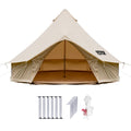 Happybuy Bell Tent for Family Camping Outdoor Hunting Party in 4 Seasons 9.8ft/3m 100% Cotton Canvas Yurt Tent - w/Stove Jack Luxury Glamping  Waterproof