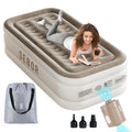 Sebor Air Mattress Twin with Built in Pump 18" Ultimate Comfort Blow up Mattress Twin with Rechargeable Pump Colchon Inflatable Mattress for Home Guest Camping & Office Air Bed 650lbs Max