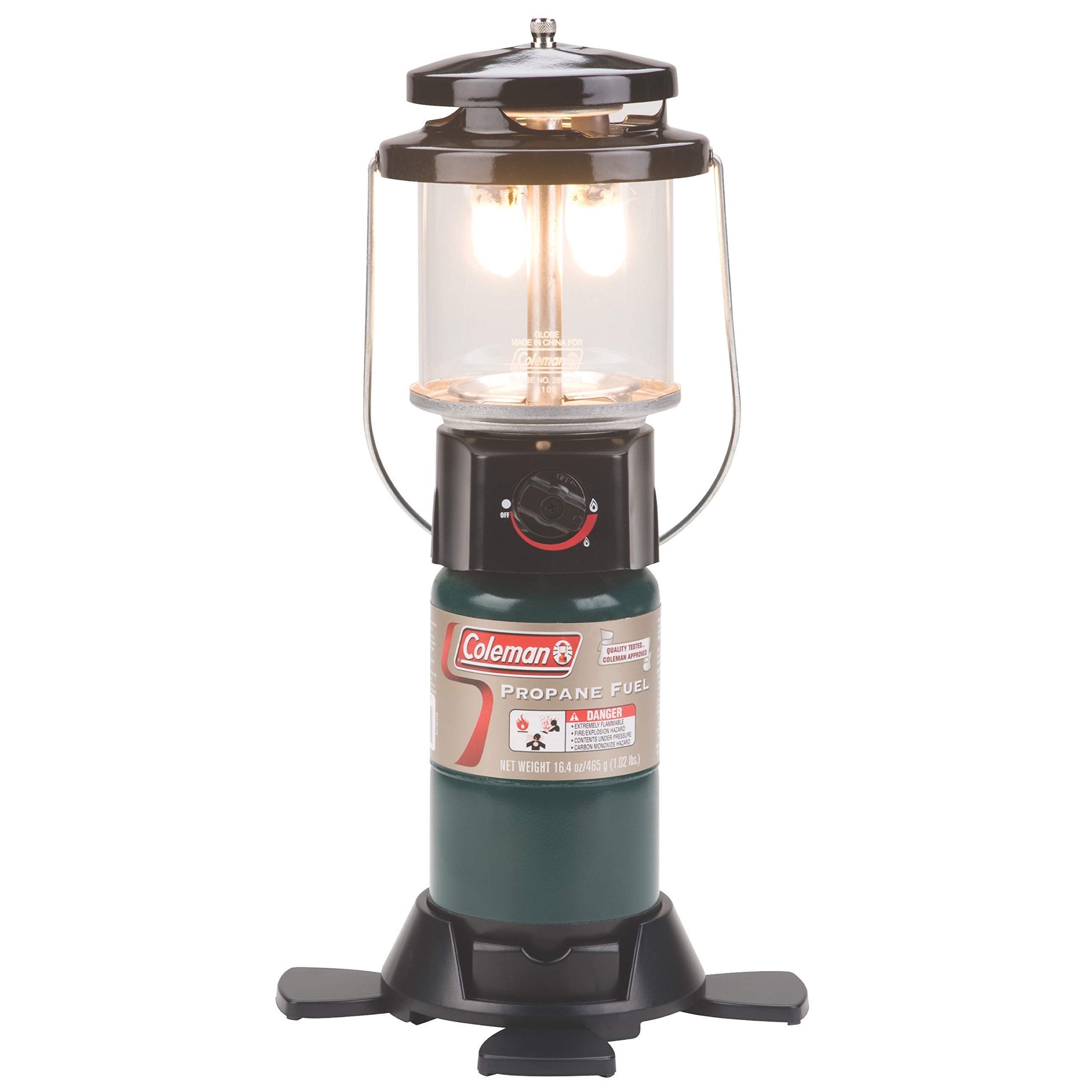 Coleman 1000 Lumens Deluxe Propane Lantern Gas Lantern with Adjustable Brightness Pressure Control Carry Handle and Mantles Included
